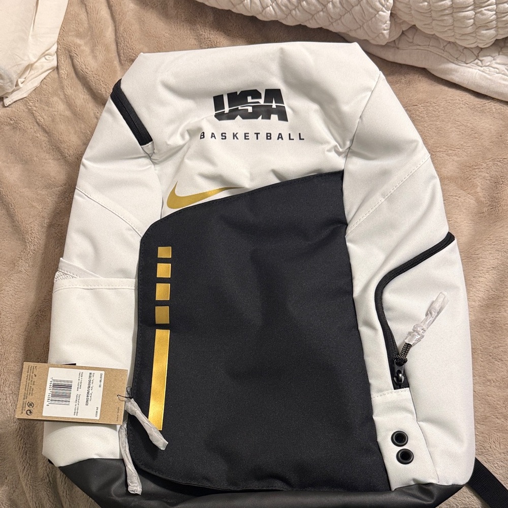 Nike White and Black Basketball Backpack